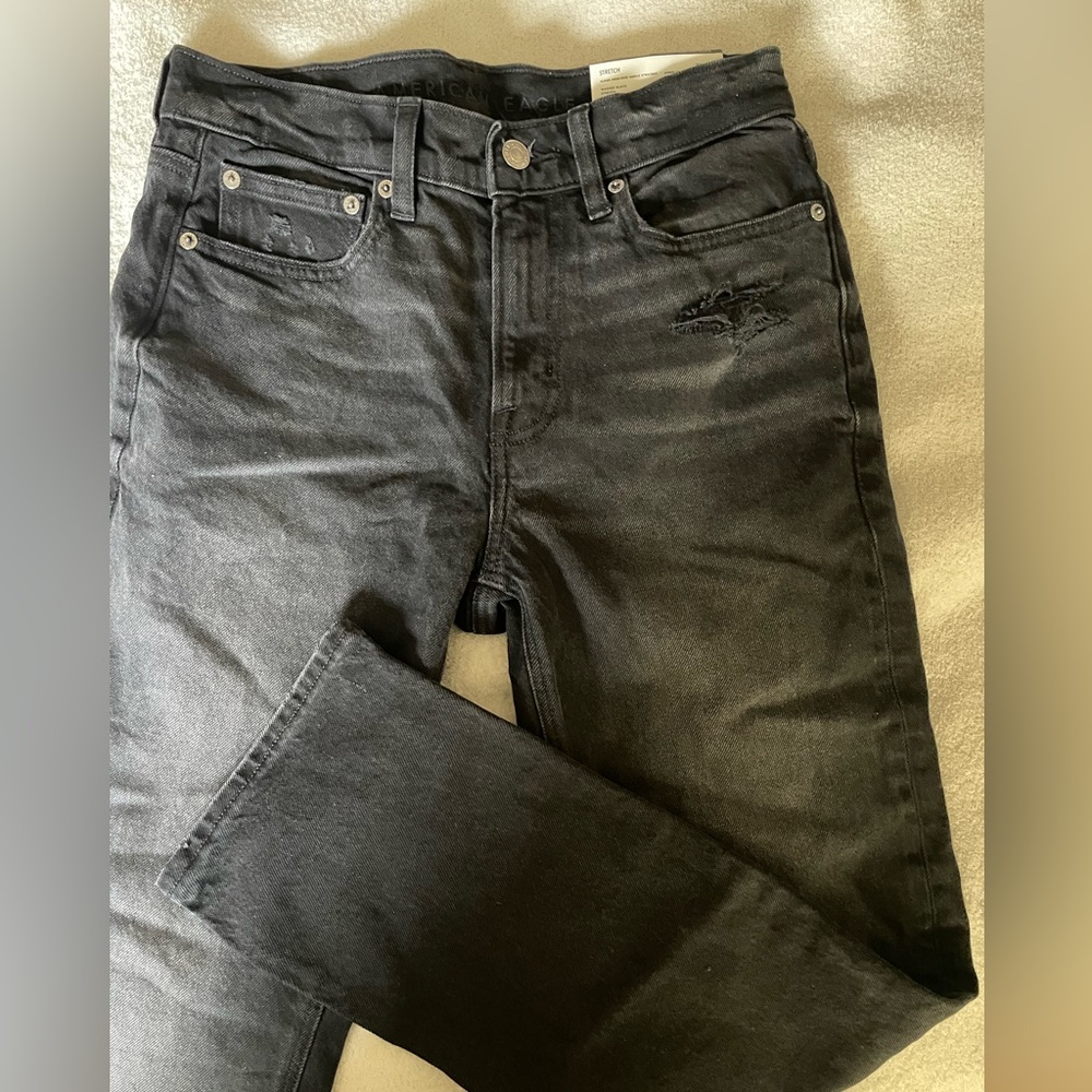 American eagle high rise straight jeans